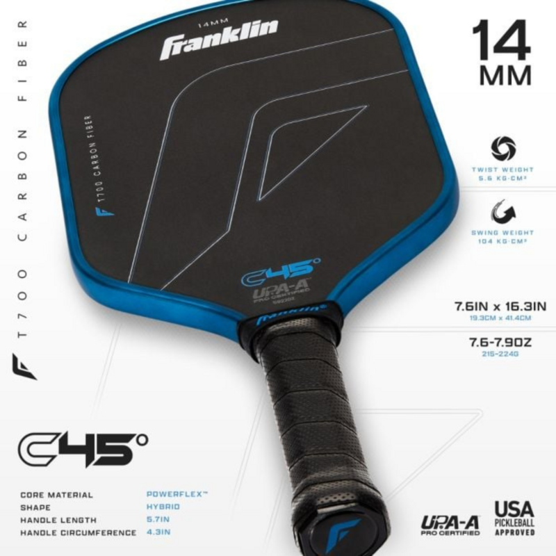 Franklin C45 Carbon Hybrid Series 14mm Pickleball Paddle - main image