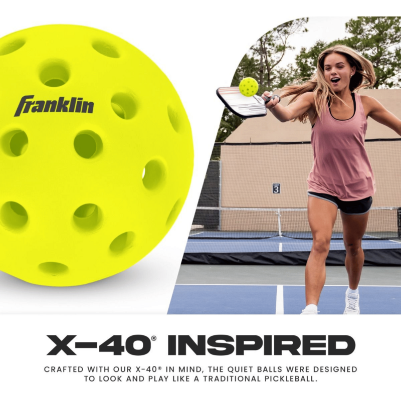 Franklin Silent Serve Pickleball Balls (3 Pack) - Yellow - main image