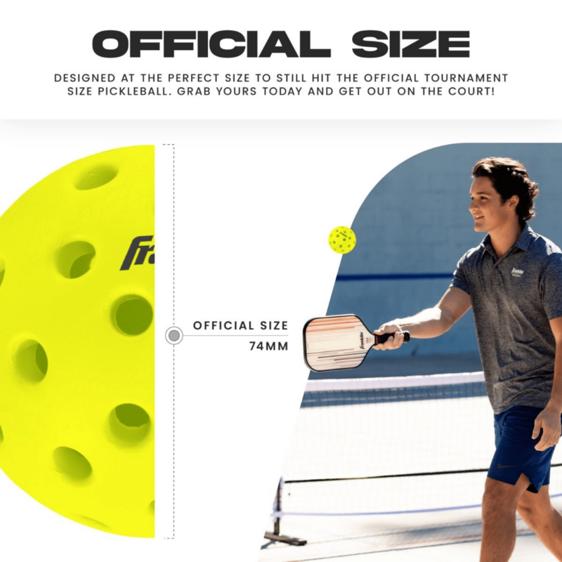 Franklin Silent Serve Pickleball Balls (3 Pack) - Yellow - main image