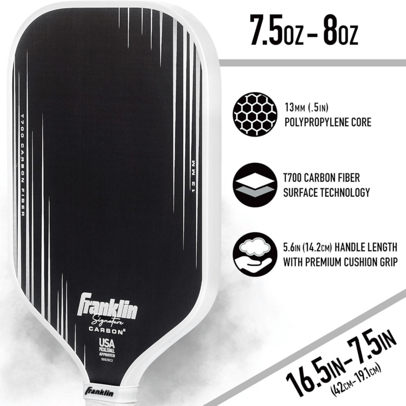 Franklin Signature Carbon Series 13mm Pickleball Paddle - White - main image