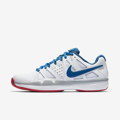 Nike Mens Air Vapor Advantage Tennis Shoes - White/Blue/Red - main image