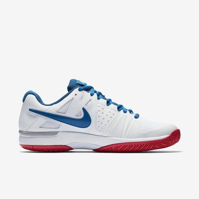 Nike Mens Air Vapor Advantage Tennis Shoes - White/Blue/Red - main image