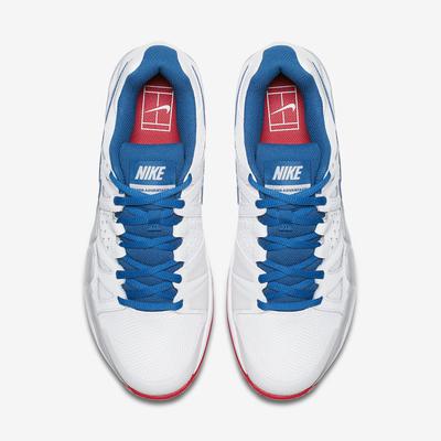 Nike Mens Air Vapor Advantage Tennis Shoes - White/Blue/Red - main image