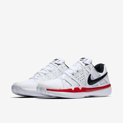 Nike Mens Air Vapor Advantage Tennis Shoes - White/University Red - main image