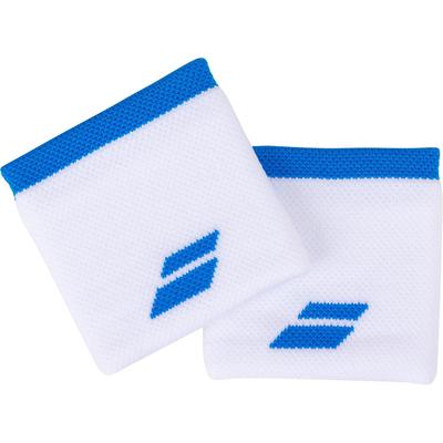 Babolat Logo Wristbands - White/Blue Aster