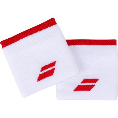 Babolat Logo Wristbands - White/Red