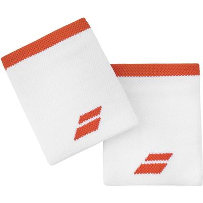 Babolat Logo Jumbo Wristbands - White/Orange