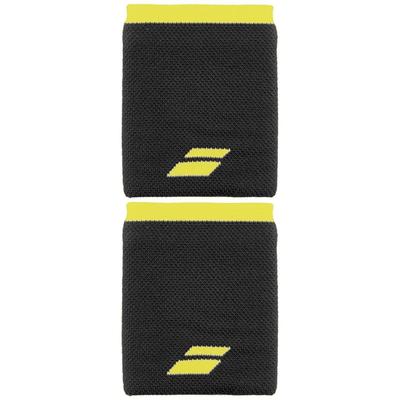 Babolat Logo Jumbo Wristband - Black/Sulphur Spring - main image