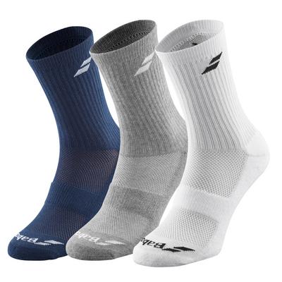 Babolat Long Socks (3 Pairs) - Blue/Grey/White - main image