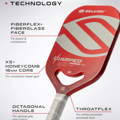 Selkirk Amped Pro Air Epic Pickleball Paddle-Grey - main image