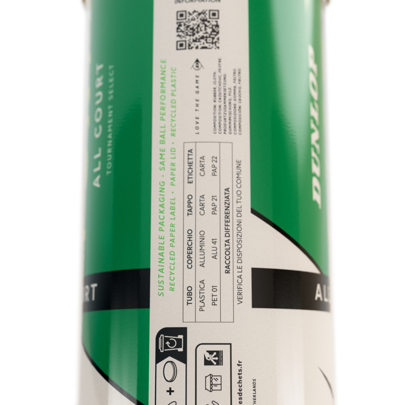 Dunlop Fort All Court Tournament Select Tennis Balls (3 Ball Can) - main image