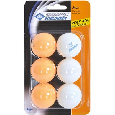 Schildkrot Jade Table Tennis Balls - White/Orange (Pack of 6)