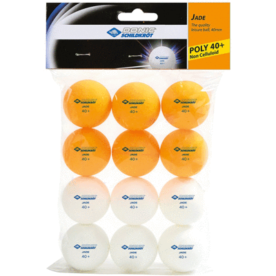 Schildkrot Jade Table Tennis Balls (Pack of 12) - White/Orange
