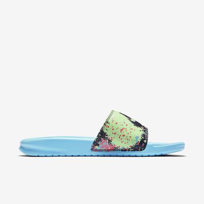 Nike Womens Benassi Just Do It Flip Flops - Blue/Raisin/Mint - main image