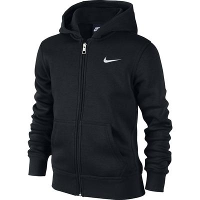 Nike Boys YA76 Brushed Fleece Full-Zip Hoodie - Black