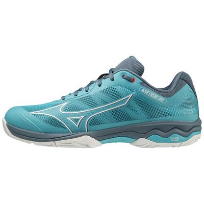 Mizuno Men Exceed Light All Court Tennis Shoes - White/Turquoise - main image