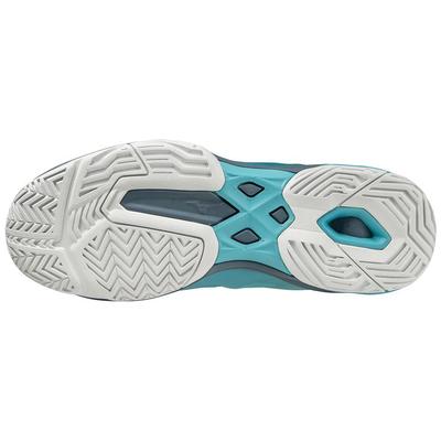 Mizuno Men Exceed Light All Court Tennis Shoes - White/Turquoise - main image