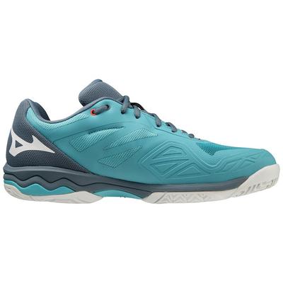 Mizuno Men Exceed Light All Court Tennis Shoes - White/Turquoise - main image