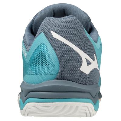 Mizuno Men Exceed Light All Court Tennis Shoes - White/Turquoise - main image