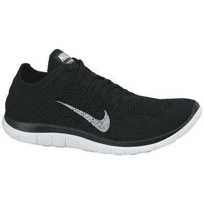 Nike Mens Free 4.0 FlyKnit Running Shoes - Black/White - main image