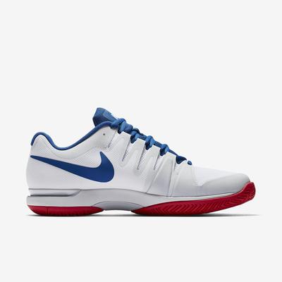 Nike Mens Zoom Vapor 9.5 Tour Tennis Shoes - White/Blue/Red - main image