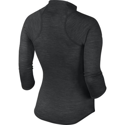 Nike Womens Wool Half Zip 3/4 Sleeve Top - Black Heather/White - main image