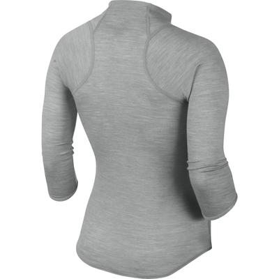 Nike Womens Wool Half Zip 3/4 Sleeve Top - Dark Grey Heather/Silver Wing - main image