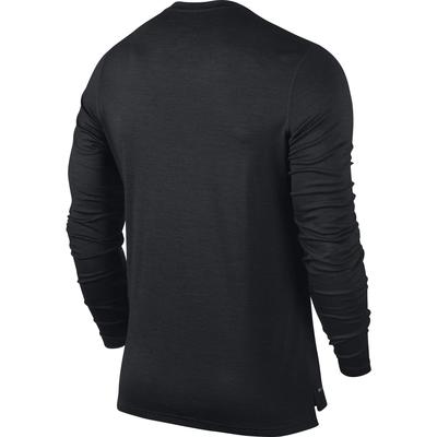 Nike Mens Wool Long-Sleeve Henley Shirt - Black/Heather - Tennisnuts.com