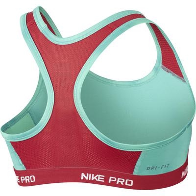 Nike Girls Pro Allover Print Sports Bra - Artisan Teal/Daring Red - main image