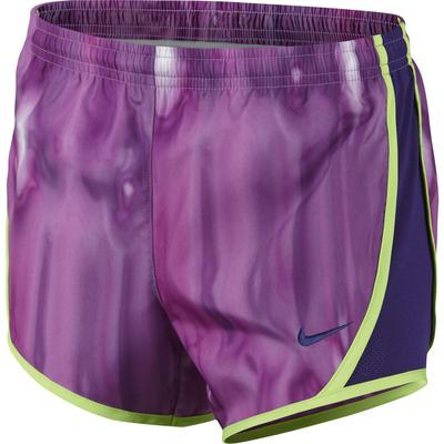 Nike Girls Tempo Allover Print Running Shorts - Cool Grey/Key Lime/Fuchsia Flash - main image