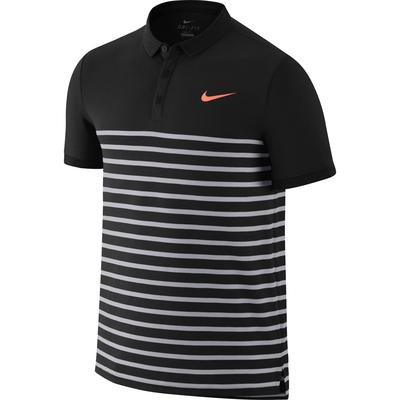 Nike Mens Advantage Dri-FIT Cool Polo - Black/Hot Lava - main image