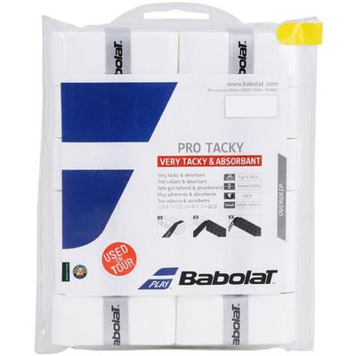 Babolat Pro Tacky Overgrips (Pack of 12) - White
