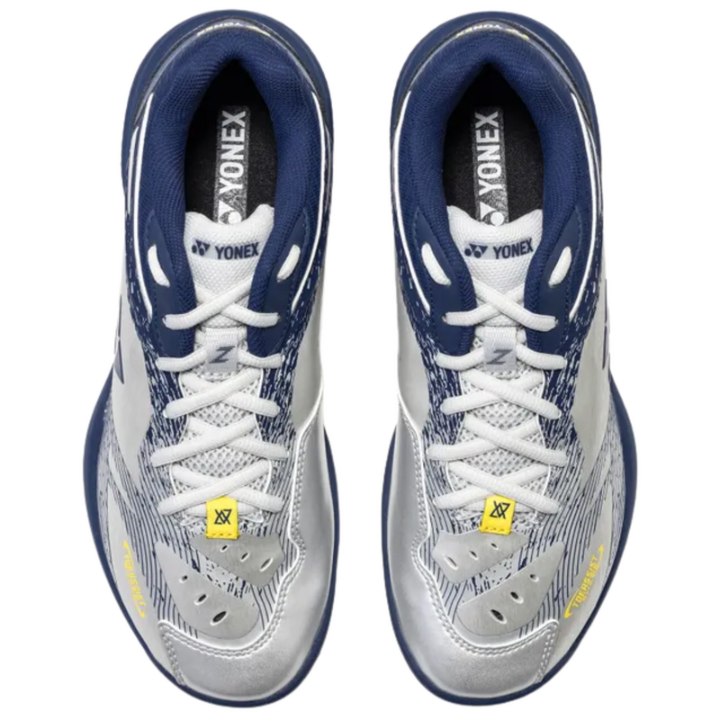 Yonex Mens Power Cushion 65 Z VA Wide Badminton Shoes - Silver/Navy - main image