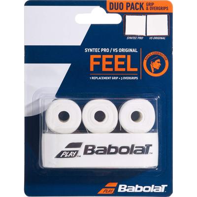 Babolat Syntec Pro + VS Original Grips (Pack of 4) - White
