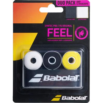 Babolat Syntec Pro + VS Original Grips (Pack of 4) - White/Black/Yellow - main image