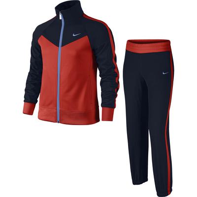 Nike Girls T40 Tricot Tracksuit - Obsidian/Light Crimson - main image