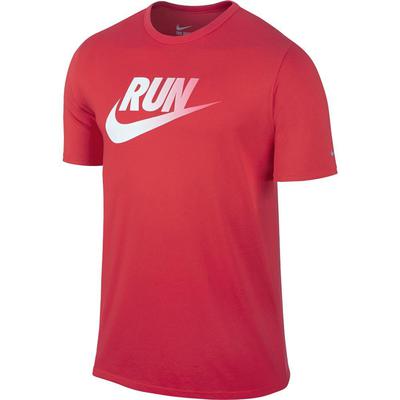 Nike Mens Run Dri-Blend Swoosh Running T-Shirt - Daring Red/White - main image