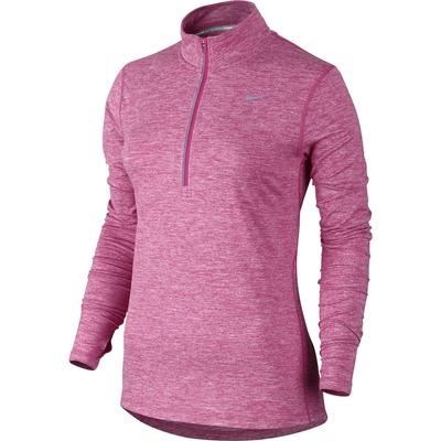 Nike Womens Element 1/2 Zip L.S. Running Shirt - Vivid Pink/Heather - main image