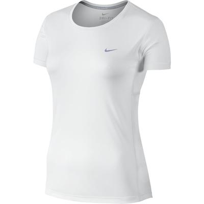 Nike Womens Miler Short Sleeve Top - White - main image