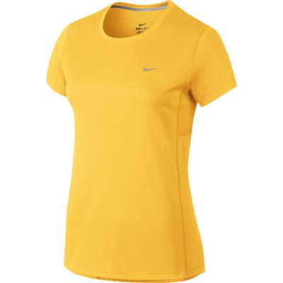 Nike Womens Miler Short Sleeve Top - Yellow - main image