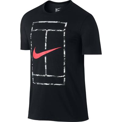 Nike Mens Court Logo Tee - Black/Hot Lava - main image