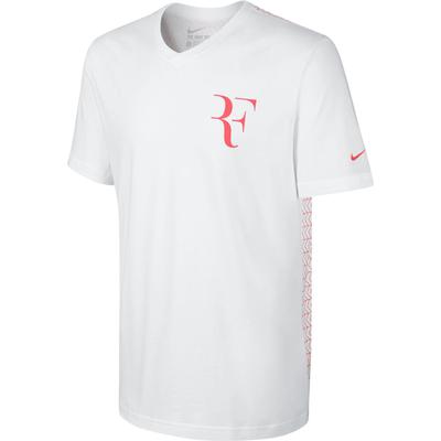Nike Mens Premier RF V-Neck T-Shirt - White/Hot Lava - main image