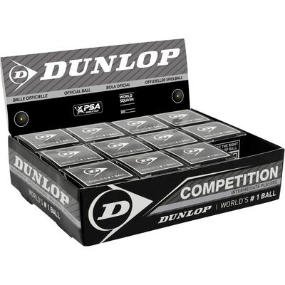 Dunlop Competition (Single Yellow Dot) Squash Balls - 1 Dozen