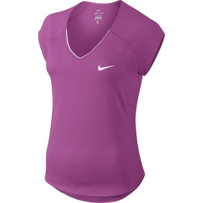 Nike Womens Pure Cap-Sleeve 'V' Top - Purple - main image