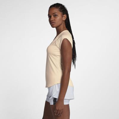 Nike Womens Pure Cap Sleeve 'V' Top - Guava Ice/White - main image