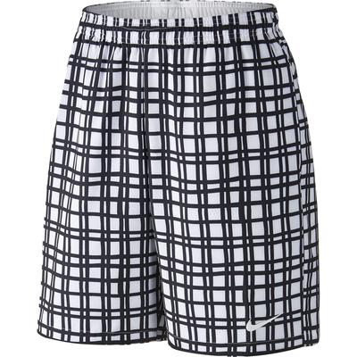Nike Mens Court Plaid 9 Inch Tennis Shorts - Black/White - main image
