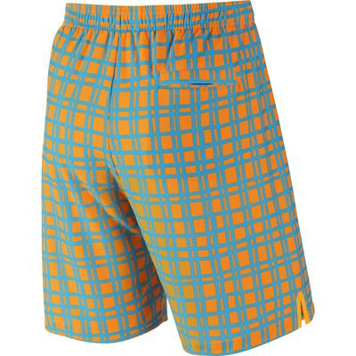 Nike Mens Court Plaid 9 Inch Tennis Shorts - Orange/Blue - main image