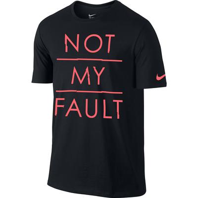 Nike Mens "Not My Fault" Tee - Black/Hot Lava