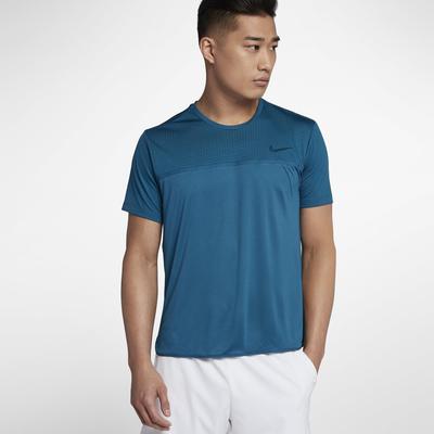 Nike Mens Court Challenger Crew Top - Neo Turquoise/Green Abyss - main image