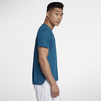 Nike Mens Court Challenger Crew Top - Neo Turquoise/Green Abyss - main image